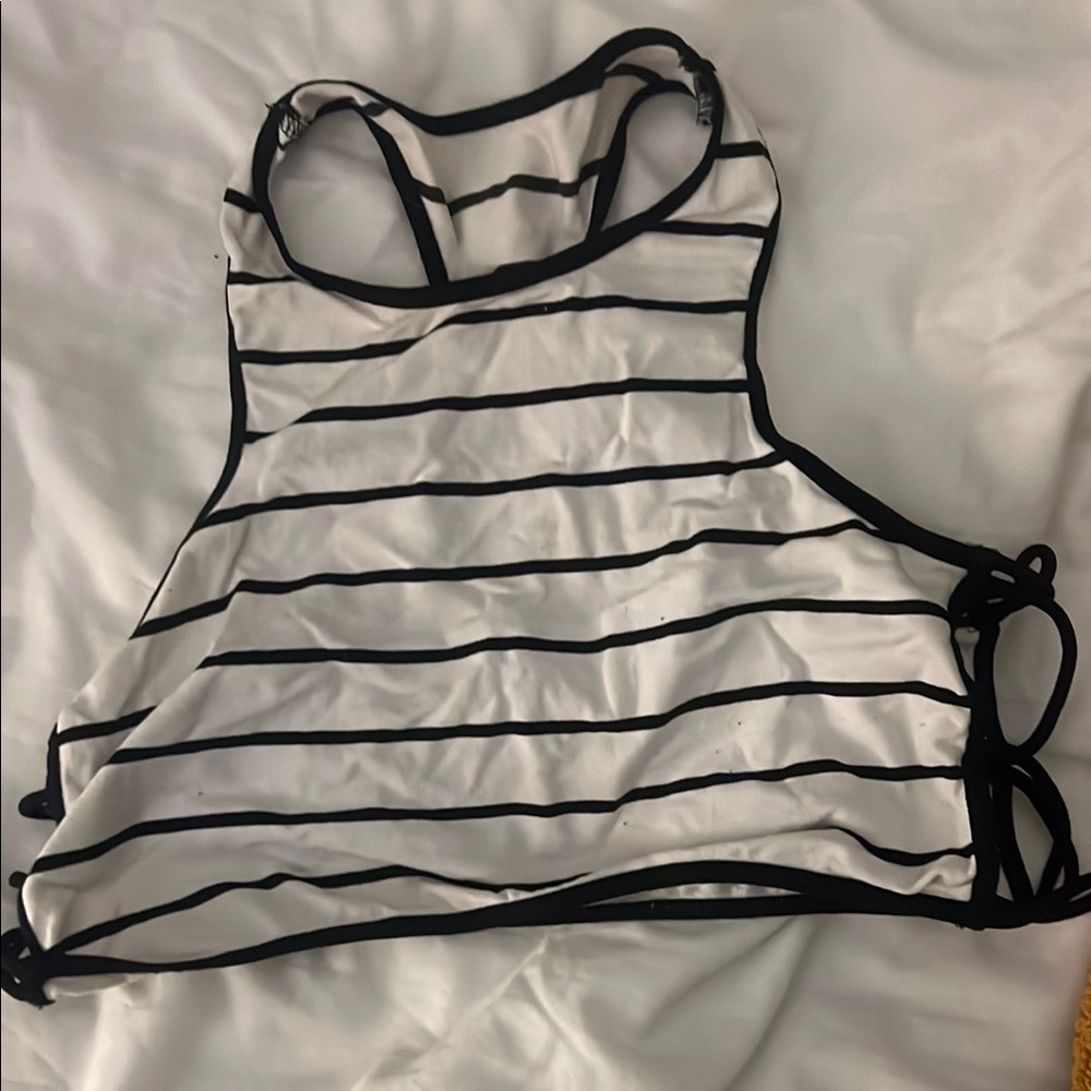 Free People Black and White Striped Crop Top/ Cami size M/L